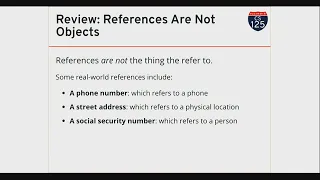 CS 125 Fall 2018 Mon 10 15 2018 References and Interfaces