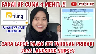 cara lapor spt tahunan pribadi online 2025 pakai hp tutorial efiling 2025 di djp online pakai hp