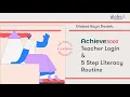 Achieve3000 Teacher Login 5 Step Literacy Routine