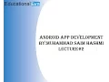 Android Activity Life Cycle Android App Development Lecture By Muhammad Saim Hashmi