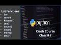 Python Crash Course Class 7