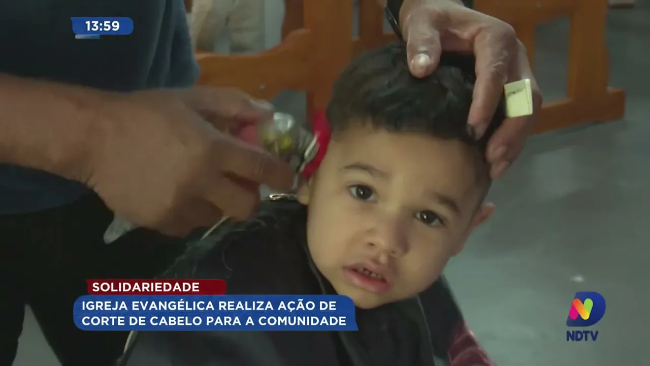 Igreja evangélica realiza ação solidária de corte de cabelo