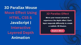 3D Parallax Effect with HTML CSS and JavaScript Mouse Move Animation Tutorial