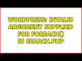 Wordpress Invalid argument supplied for foreach in search php