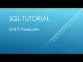SQL Tutorial - EXISTS