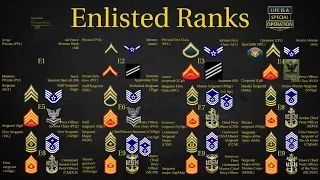 Enlisted Ranks Military Ranks By Order All Branches E-1 to E-9