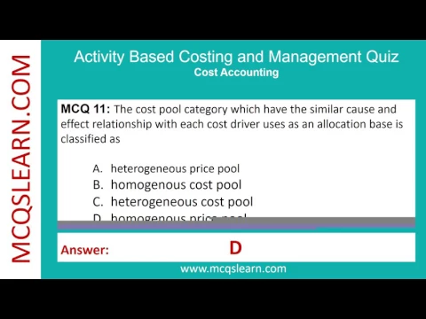 Download MP3 Activity based Costing and Management Quiz Answers PDF - Cost Accounting MCQs Questions - App eBook