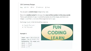 228 Summary Ranges array leetcode 228 Summary Ranges leetcode problem leetcode question