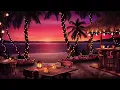 Hawaiian Sunset Cafe Ambience with Relaxing Hawaiian Guitar Music & Crashing Waves Sounds