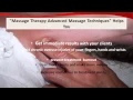 Massage Therapy Advanced Techniques 1