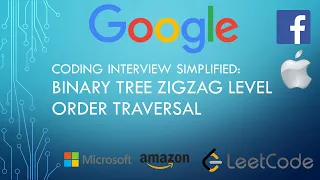 Coding Interview Tutorial 16 Binary Tree Zigzag Level Order Traversal LeetCode