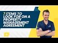 7 Items to Look For in ANY Property Management Agreement