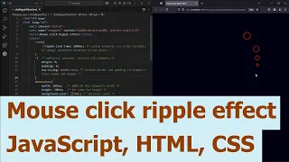 Mouse click ripple effect JavaScript HTML CSS