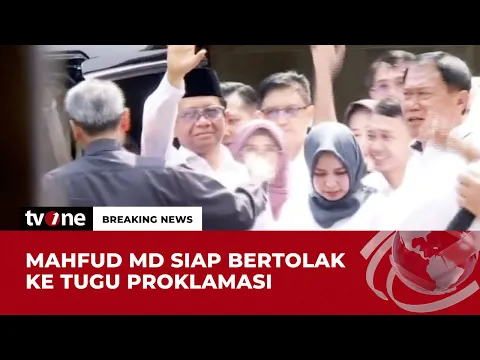 Momen Mahfud MD Tiba di Tugu Proklamasi Jelang Pendaftaran ke KPU