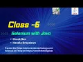 Class 6 - Selenium with Java-Handle Check Box and Dropdown
