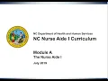 Module A The Nurse Aide I