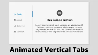 How to Create Animated Vertical Tabs using HTML CSS JavaScript