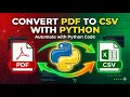 How to Convert PDF to CSV with Python Secure 100 Free