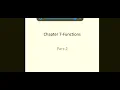 Std XII Chapter 7 Functions part 2 Computer science