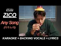 ZICO (지코) 'Any Song (아무노래)' Official Karaoke With Backing Vocals + Lyrics