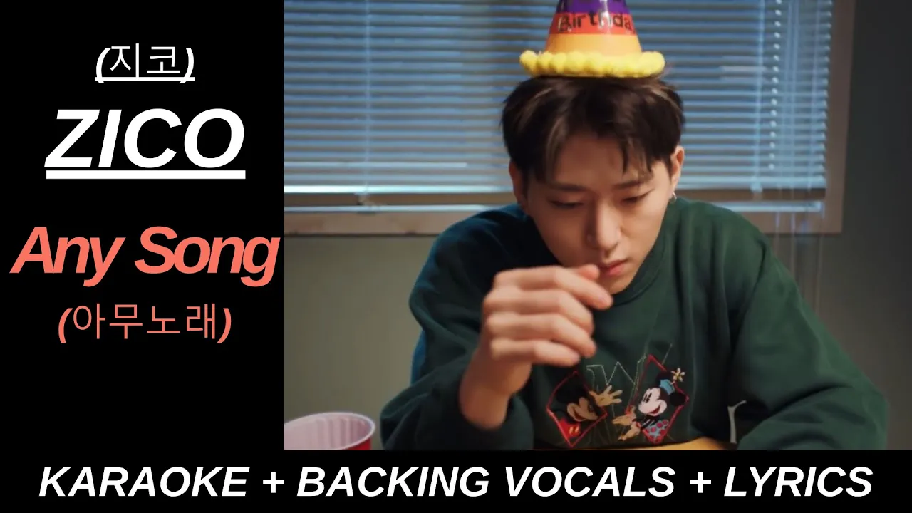 ZICO (지코) 'Any Song (아무노래)' Official Karaoke With Backing Vocals + Lyrics