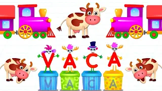 Bini ABC Academia De Lectura - Letter V - VACA, VAGÓN, VENTILADOR | Bini Bambini Games
