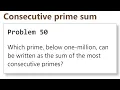 Project Euler Problem 50