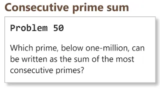 Project Euler Problem 50
