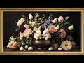 Easter Bunnies Embrace Spring Stunning Floral Art Frame TV Vintage Art TV