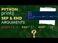 Python print Function sep and end arguments use of sep and end in print function SuMyPyLab