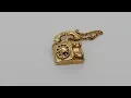 Vintage Avon Telephone Brooch Stick Pin Rotary Phone Brushed Gold Tone Metal