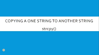 Program to Copy one string to another coding and usage of strcpy function