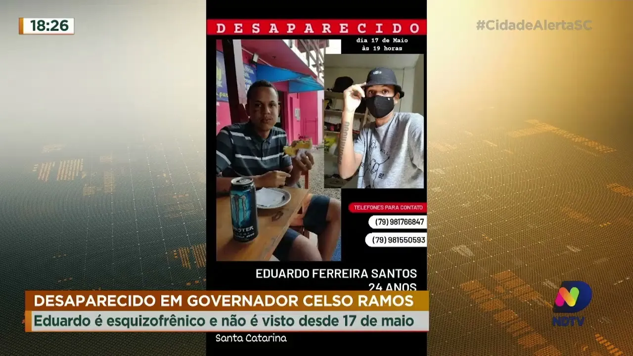 Desaparecido em Governador Celso Ramos