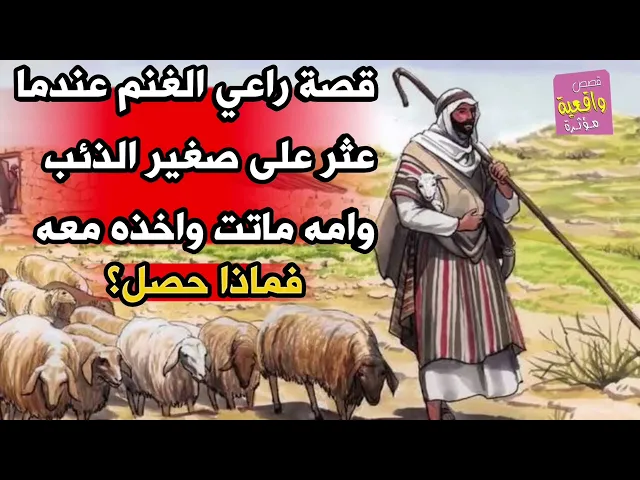 قصة راعي الغنم عندما عثر على صغير الذئب وامه ماتت واخذه معه فماذا حصل ؟؟
