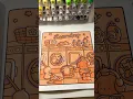 two color challenge back vs front of Cozy Friends Coloring Book by Coco Wyo using Ohuhu Markers