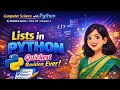 Lists in Python Class 12 Computer Science Chapter 2 Quickest Revision Ever Sumitra Arora