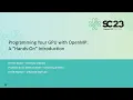 Programming Your GPU with OpenMP A Hands-On Introduction Supercomputing 2023 Tutorial Promo