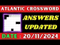 Atlantic Crossword Clue Answers for Nov 20 2024 Solved