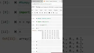 Creating an identity matrix in Numpy