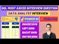 Most Asked SQL Interview Question Data Analyst Interview Power BI Interview SQL Joins Tableau