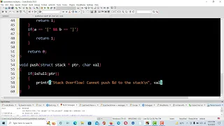 Multiple Parenthesis Matching Using Stack with C Code With Source Code
