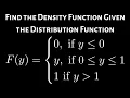Find the Density Function Given the Distribution Function