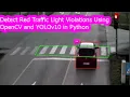 detect red traffic light violations using opencv and yolov10 yolo v10 object detection tracking