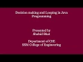 Decision making and looping in Java Programming