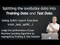 Splitting Training and Test Data for Machine Learning Using Python and Scikit Learn tutorial