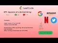 Squares of a Sorted Array Leetcode Solution Explained JAVA