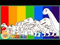 What color dinosaur am I Rainbow-Colored Dinosaur Drawing T-rex Triceratops NINIkids