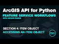 ArcGIS API for Python Item Object ArcGIS Online Feature Service Feature Layer Collection