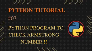Python Program to Check Armstrong Number Python Tutorial in Hindi