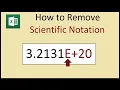 How to remove scientific notation from large numbers in Excel
